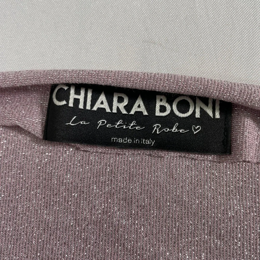 Chiara Boni La Petite Robe Metallic Pink Top & Straight Leg Pants Women's Sz 38